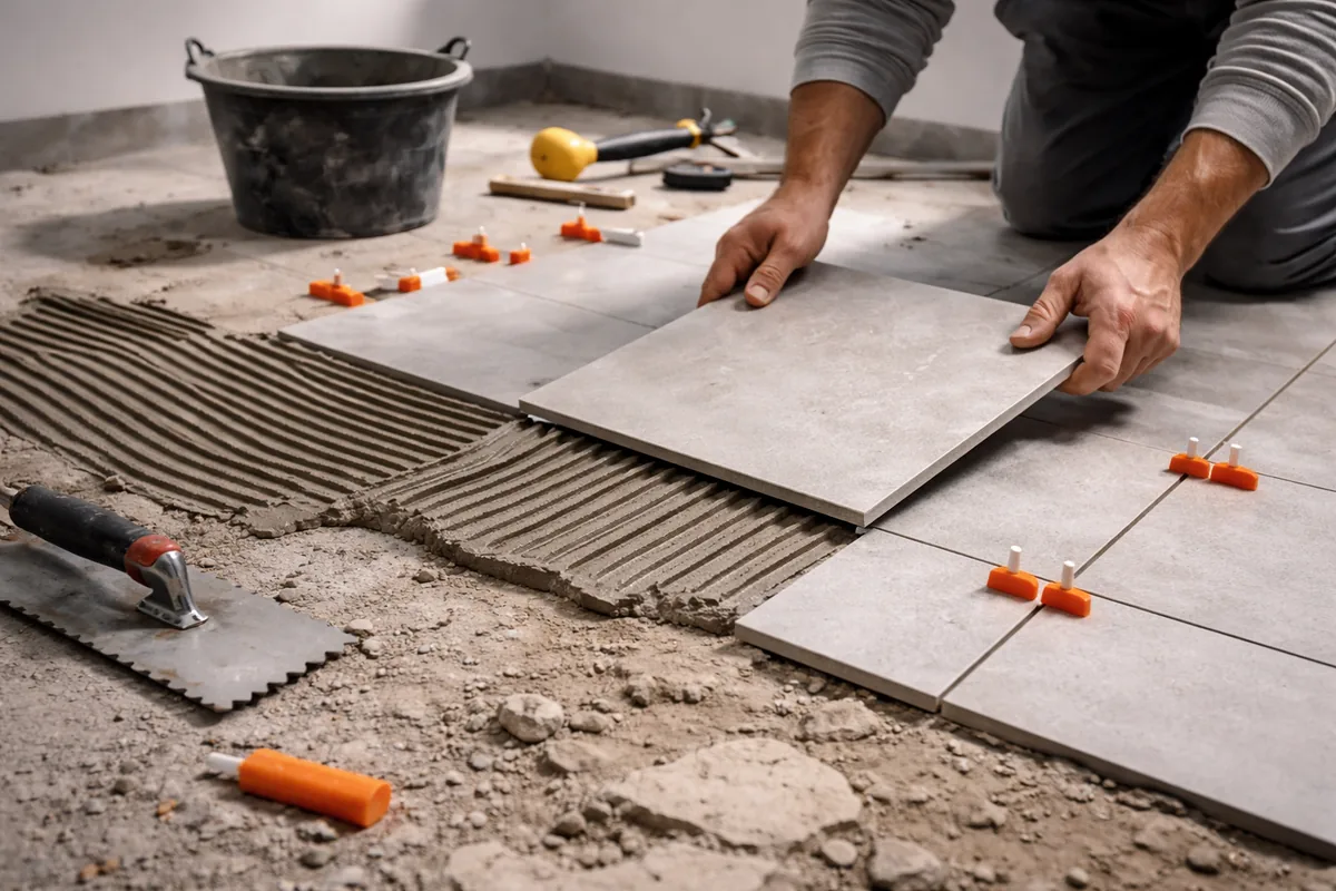 Comment poser du carrelage sur un sol irrégulier