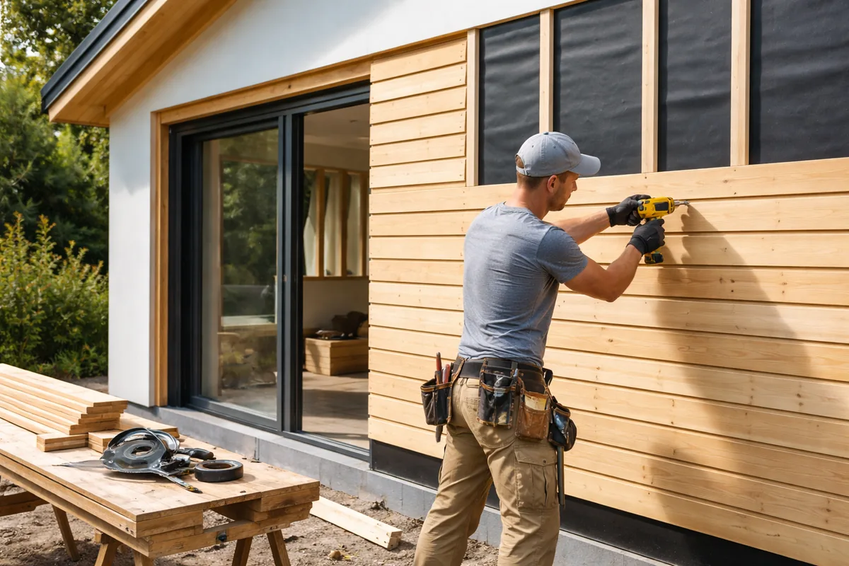 Comment réaliser la pose d'un bardage en bois sur une maison